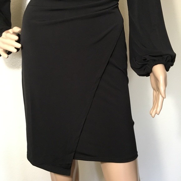 Classic Black Wrap Midi Dress - Picture 7 of 11